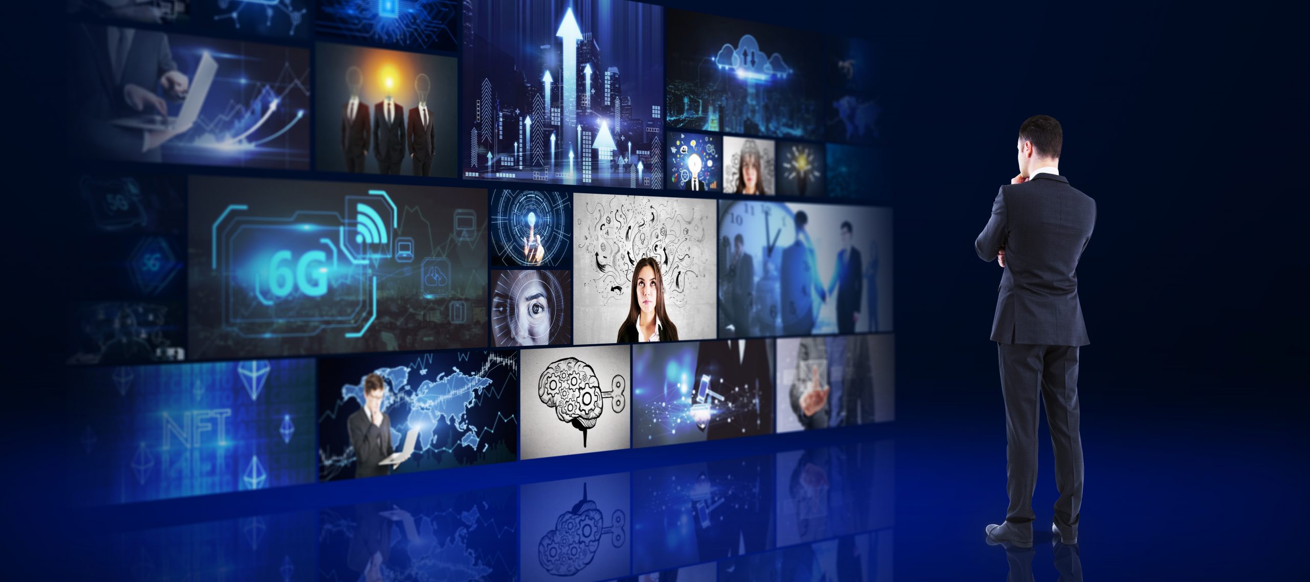 Young European Man Looking at Media Channels